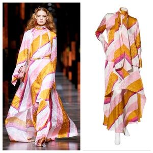 Fendi Silk Runway Set – Spring 2022 Stripe Logo Top & Pants (IT 40 / US 4)